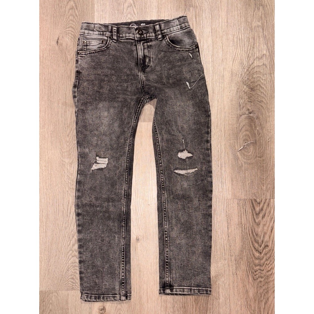 Wonder Nation Boys 8 Slim Grey Distressed Jeans GUC